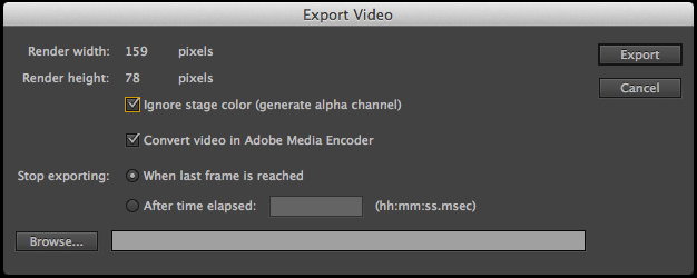 Tutorial Image 3 - Flash export settings