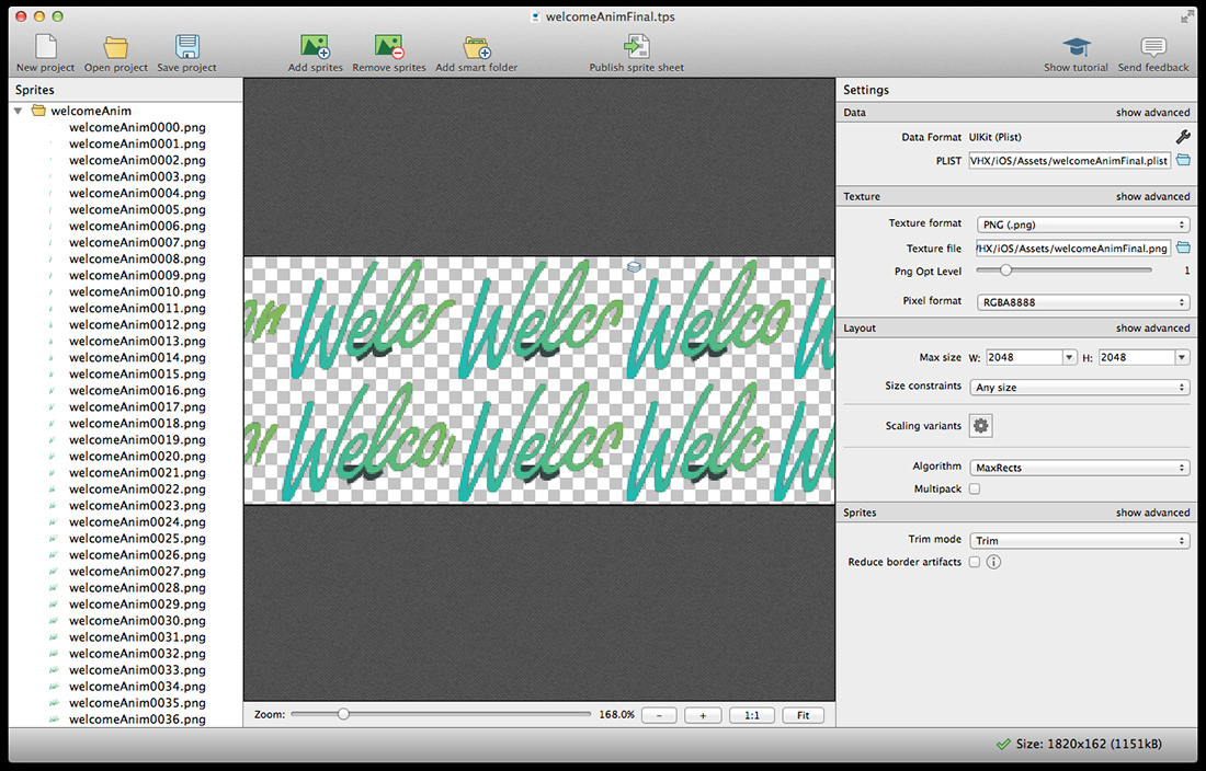 Tutorial Image 6 - Texture Packer Settings